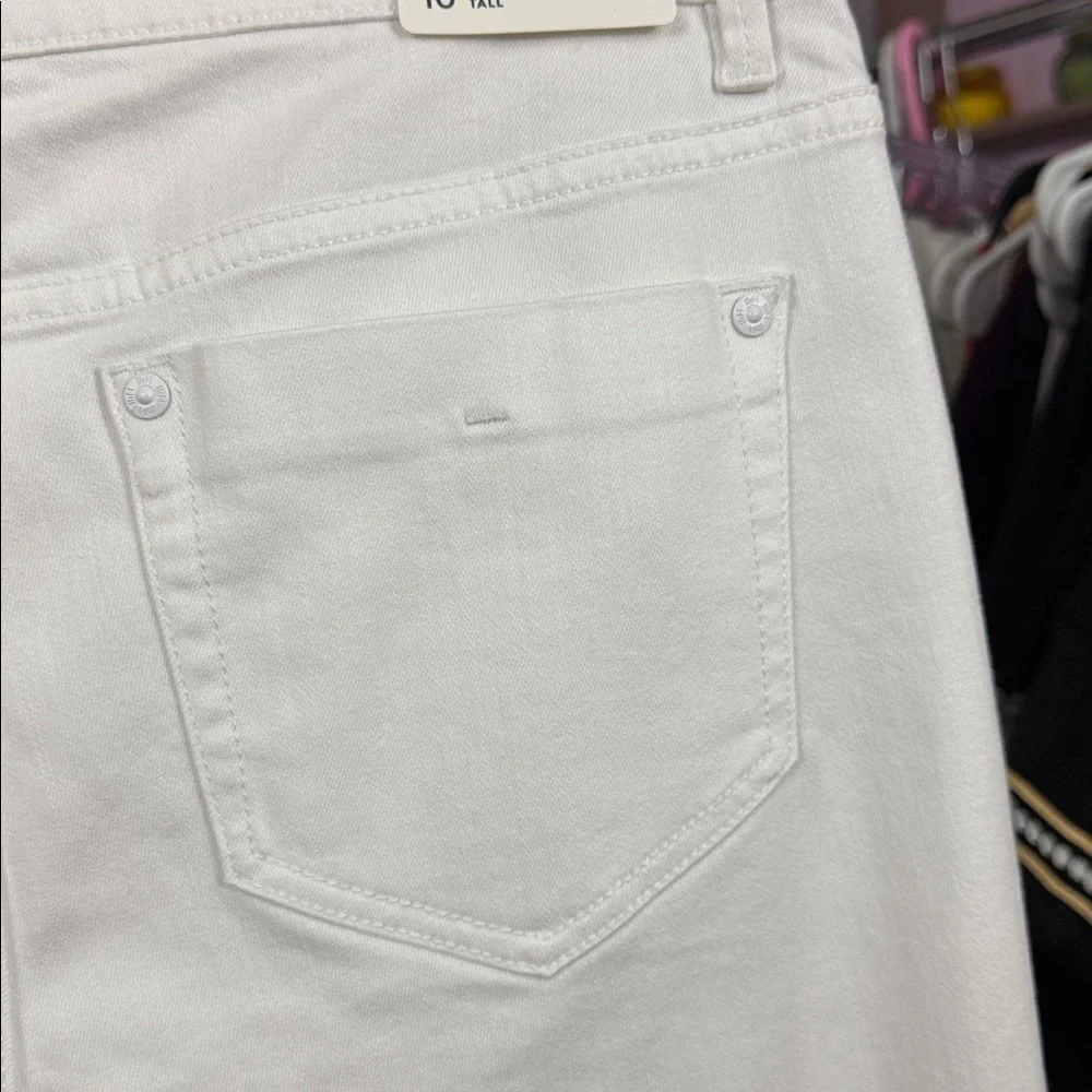 NWT J. Jill Denim White Full Leg Crops - Size 10T - Authentic Fit